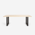 Industriële set met eettafel 200x80 cm en 6 transparante designstoelen Lewis Voorraad