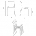 Conjunto cozinha mesa 200x80cm industrial 6 cadeiras design transparente Lewis 