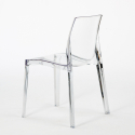 Industriële set met eettafel 200x80 cm en 6 transparante designstoelen Lewis Aankoop