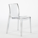 Conjunto cozinha mesa 200x80cm industrial 6 cadeiras design transparente Lewis Kosten