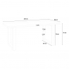 Industriële set met eettafel 220x80 cm en 8 transparante designstoelen Virgil 