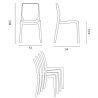 Industriële set met eettafel 220x80 cm en 8 transparante designstoelen Virgil 
