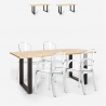 Conjunto mesa de jantar 160x80cm madeira metal 4 cadeiras Jaipur M Voorraad