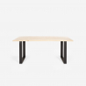 Set met eettafel 180x80 cm van hout en metaal en 6 transparante stoelen Jaipur L Aankoop