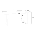Set met eettafel 180x80 cm van hout en metaal en 6 transparante stoelen Jaipur L 