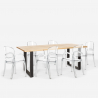 Conjunto mesa 200x80cm pernas em ferro 6 cadeiras transparentes design Jaipur XL Catalogus