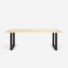 Set met eettafel 220x80 cm van hout en metaal en 8 transparante stoelen Jaipur XXL Afmetingen