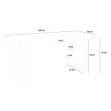Set met eettafel 220x80 cm van hout en metaal en 8 transparante stoelen Jaipur XXL 