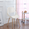 Design stoel van polypropyleen en hout Shell Karakteristieken