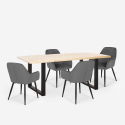 Conjunto 4 cadeiras veludo design mesa 160x80cm estilo industrial Samsara M1 Catalogus