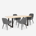Set van 4 fluwelen design stoelen en tafel in industriële stijl 160x80 cm Samsara M1 Catalogus