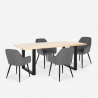 Set van 4 fluwelen design stoelen en tafel in industriële stijl 160x80 cm Samsara M1 Catalogus