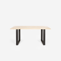 Set van 4 fluwelen design stoelen en tafel in industriële stijl 160x80 cm Samsara M2 