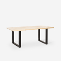 Set van 4 fluwelen design stoelen en tafel in industriële stijl 160x80 cm Samsara M2 