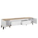 Modern TV-meubel met lade-indeling 200x40 cm wit hoogglans Young Wood Korting