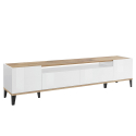 Modern TV-meubel met lade-indeling 200x40 cm wit hoogglans Young Wood Verkoop