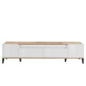 Modern TV-meubel met lade-indeling 200x40 cm wit hoogglans Young Wood Kortingen