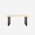 Set van 6 fluwelen design stoelen en tafel in industriële stijl 180x80 cm Samsara L1 