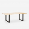 Set van 6 fluwelen design stoelen en tafel in industriële stijl 180x80 cm Samsara L1 