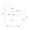 Set van 6 fluwelen design stoelen en tafel in industriële stijl 180x80 cm Samsara L2 