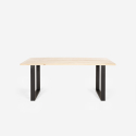 Set van 6 fluwelen design stoelen en tafel in industriële stijl 180x80 cm Samsara L2 