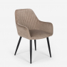 Set van 6 fluwelen design stoelen en tafel in industriële stijl 180x80 cm Samsara L3 Keuze