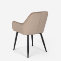 Set van 6 fluwelen design stoelen en tafel in industriële stijl 180x80 cm Samsara L3 Model