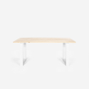 Set van 6 fluwelen design stoelen en tafel in industriële stijl 180x80 cm Samsara L3 