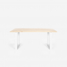 Set van 6 fluwelen design stoelen en tafel in industriële stijl 180x80 cm Samsara L3 