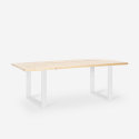 Set van 6 fluwelen design stoelen en tafel in industriële stijl 180x80 cm Samsara L3 