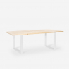 Set van 6 fluwelen design stoelen en tafel in industriële stijl 180x80 cm Samsara L3 
