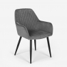 Set van 6 fluwelen design stoelen en tafel in industriële stijl 200x80 cm Samsara XL1 Keuze
