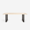 Set van 6 fluwelen design stoelen en tafel in industriële stijl 200x80 cm Samsara XL1 
