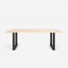 Set van 6 fluwelen design stoelen en tafel in industriële stijl 200x80 cm Samsara XL1 