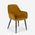 Set van 6 fluwelen design stoelen en tafel in industriële stijl 200x80 cm Samsara XL2 Aankoop