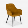 Set van 6 fluwelen design stoelen en tafel in industriële stijl 200x80 cm Samsara XL2 Aankoop