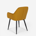 Set van 6 fluwelen design stoelen en tafel in industriële stijl 200x80 cm Samsara XL2 