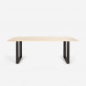 Set van 6 fluwelen design stoelen en tafel in industriële stijl 200x80 cm Samsara XL2 