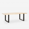 Set van 6 fluwelen design stoelen en tafel in industriële stijl 200x80 cm Samsara XL2 
