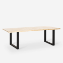 Set van 8 fluwelen design stoelen en tafel in industriële stijl 220x80 cm Samsara XXL1 
