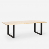 Set van 8 fluwelen design stoelen en tafel in industriële stijl 220x80 cm Samsara XXL1 