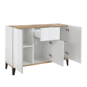 Dressoir 120x40cm modern design 3 deuren lade woonkamer Rachel Wood Korting