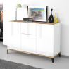 Dressoir 120x40cm modern design 3 deuren lade woonkamer Rachel Wood Aanbieding