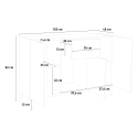 Dressoir 120x40cm modern design 3 deuren lade woonkamer Rachel Wood Voorraad
