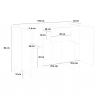Dressoir 120x40cm modern design 3 deuren lade woonkamer Rachel Wood Voorraad