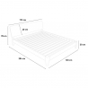 Modern design houten tweepersoonsbed 160x190 cm met lattenbodem en hoofdbord Linz 