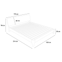 Modern houten tweepersoonsbed 160x200 cm met lattenbodem en hoofdbord Linz King 