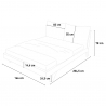 Modern design tweepersoonsbed 160x190 cm met lattenbodem en kussens Rust 