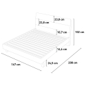 Modern houten tweepersoonsbed 160x190 cm met lattenbodem Landeck 