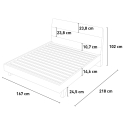 Modern houten tweepersoonsbed met lattenbodem en hoofdbord  160x200cm Landeck King 